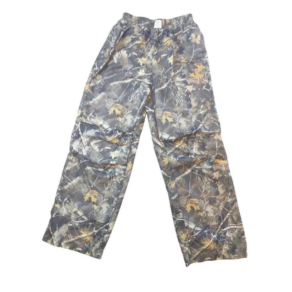 SHEIN Womens Camouflage Leaf Print Elastic Waist Straight Leg Pants Brown Size 6